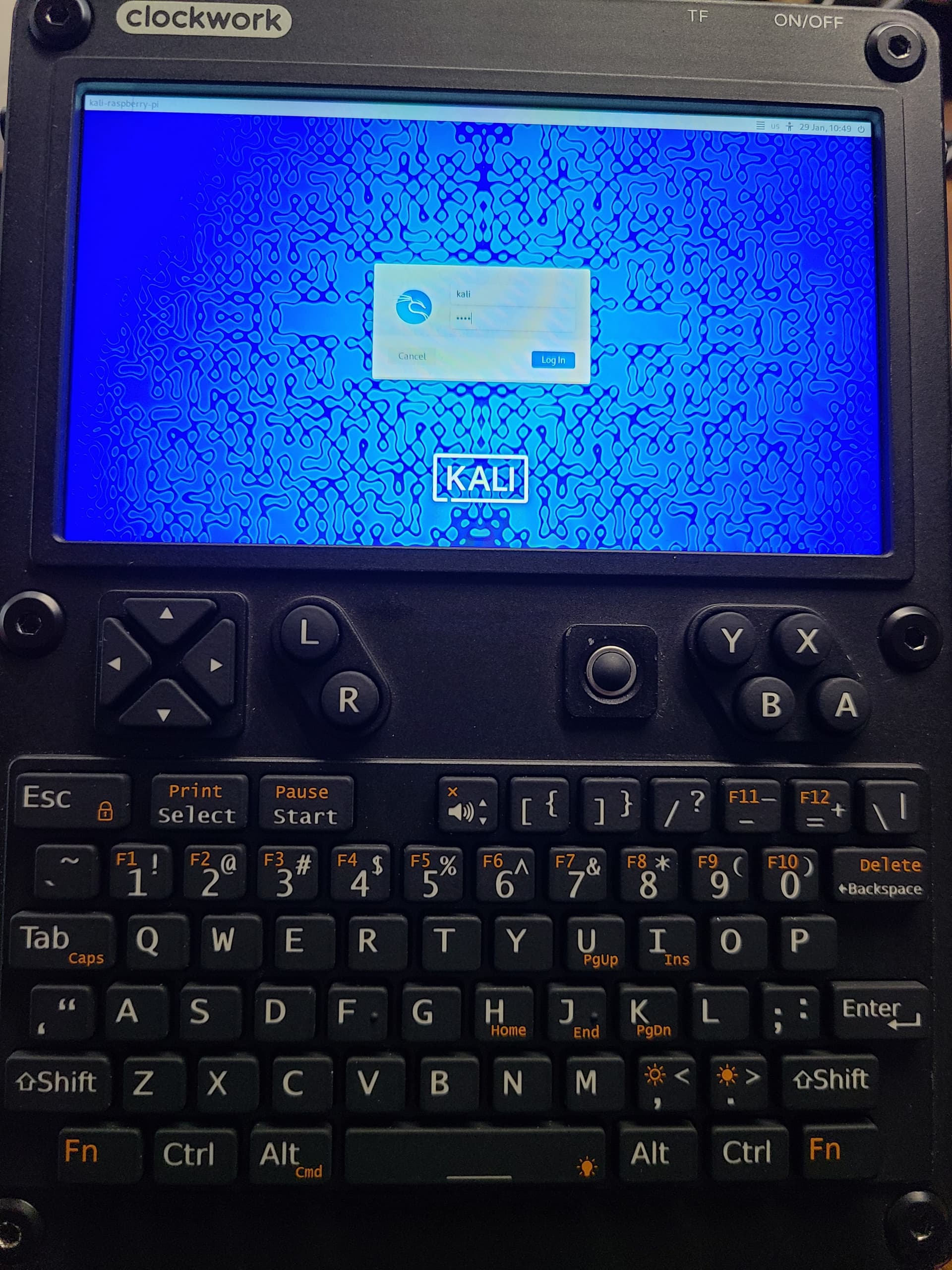 Kali Linux running on the uConsole CM4